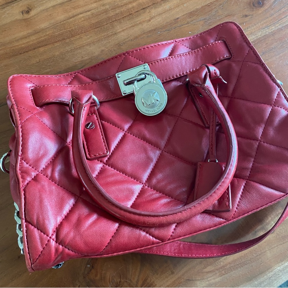 Pre loved red Michael Kors small tote